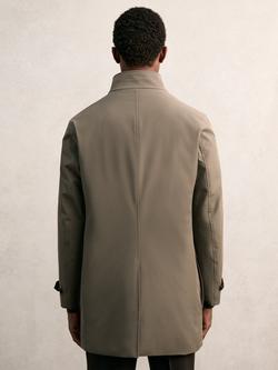 Reiss Player Hybrid Removable Funnel Neck Overcoat - view 2, Mushroom Brown