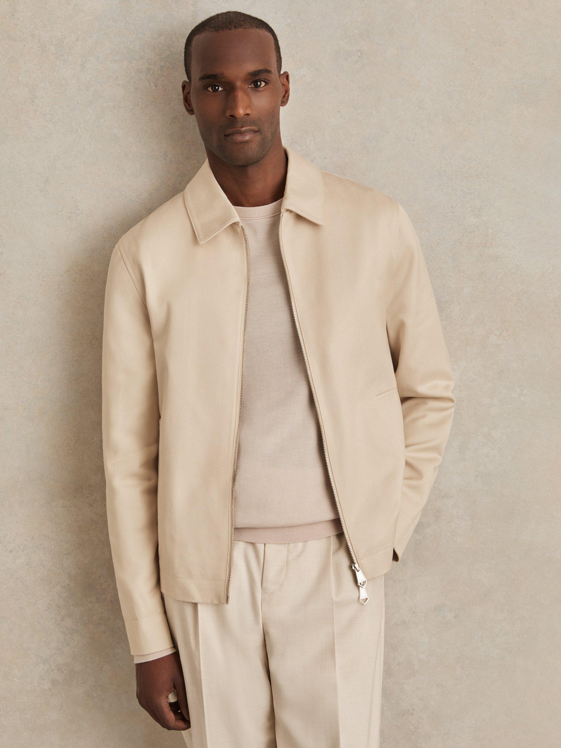 Reiss Preach Harrington Jacket, Ecru