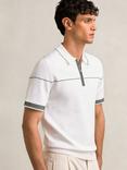 Reiss Bradford Regular Fit Polo Shirt, White/Green