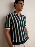 Reiss Duncan Stripe Cotton Blend Polo Shirt