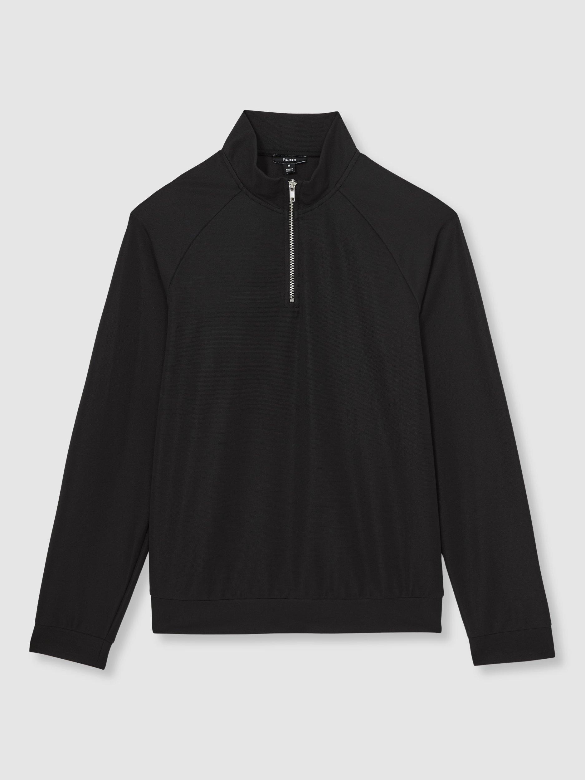 Product image 3 of 5, which shows Reiss Randall Half Zip Jumper, Black, S