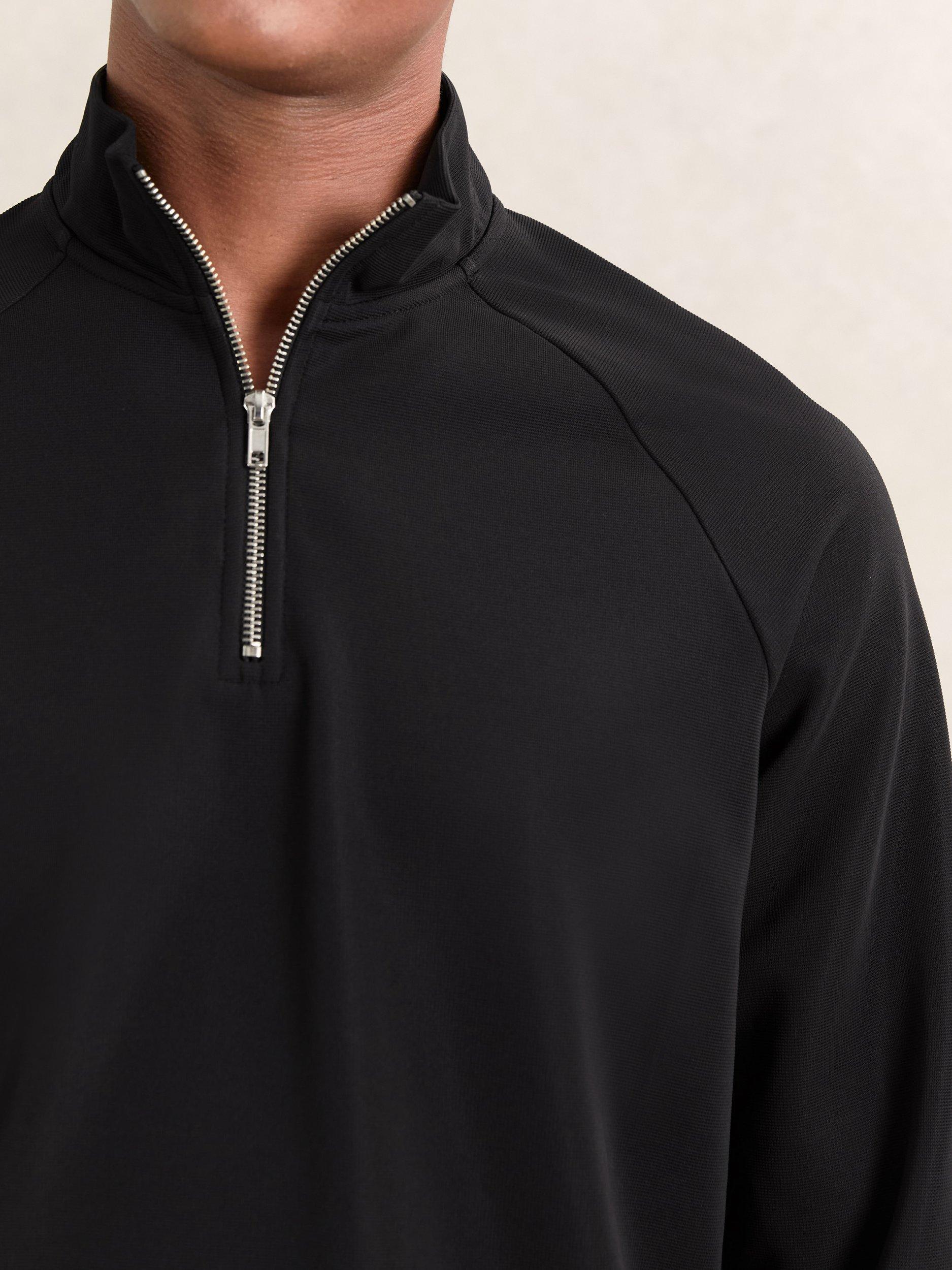 Product image 4 of 5, which shows Reiss Randall Half Zip Jumper, Black, S