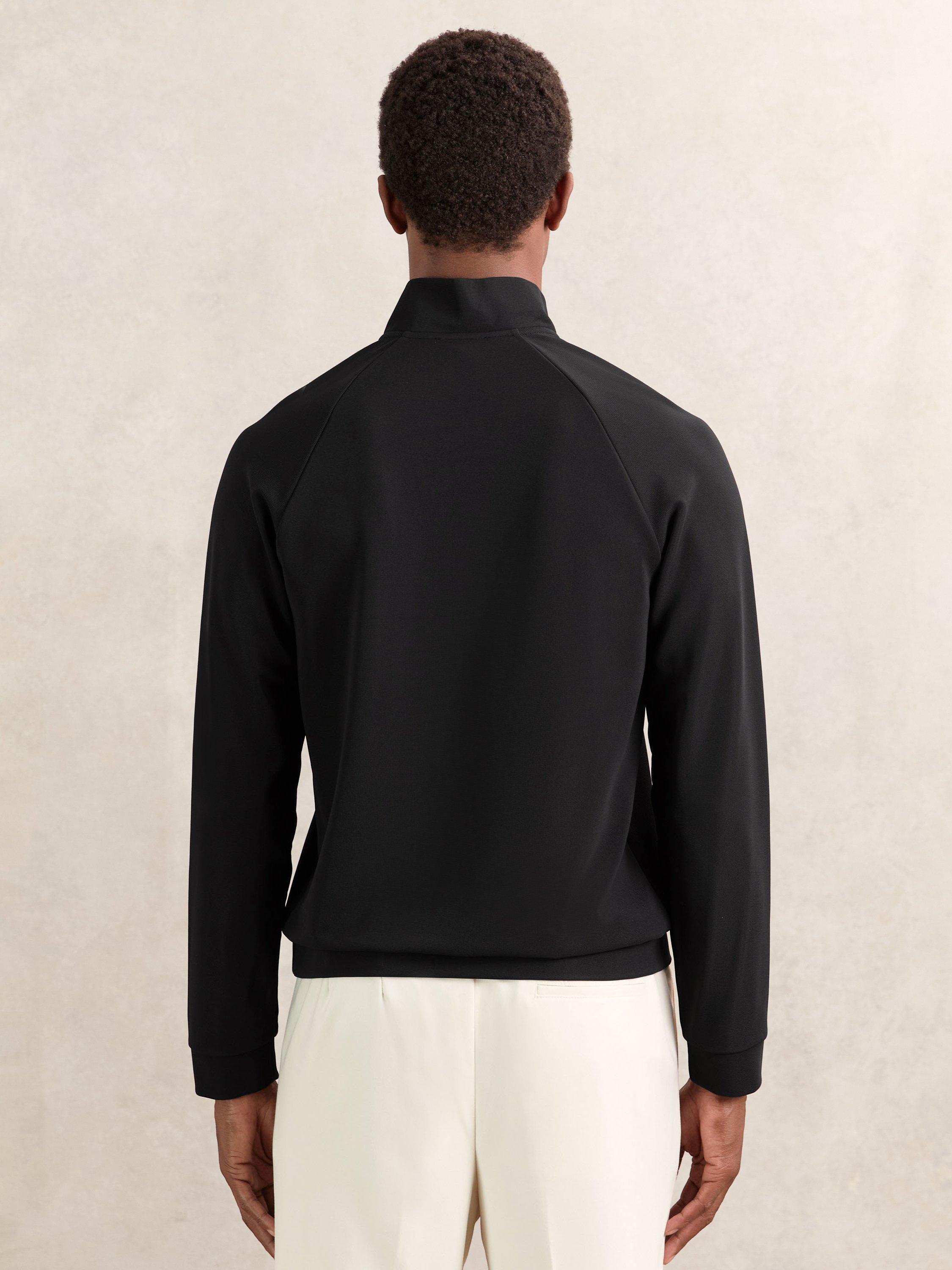 Product image 5 of 5, which shows Reiss Randall Half Zip Jumper, Black, S