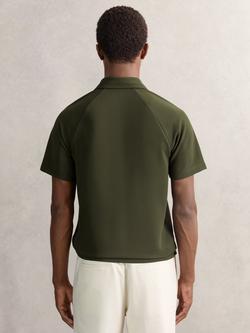 Reiss Winston Regular Fit Short Sleeve Zip Neck Polo Shirt - view 2, Green