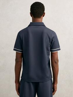 Reiss Zain Regular Fit Short Sleeve Polo Shirt - view 2, Airforce Blue