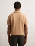 Reiss Zain Regular Fit Short Sleeve Polo Shirt, Camel