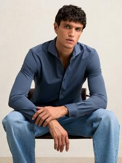 Reiss Charge Regular Fit Shirt, Dark Airforce Blue