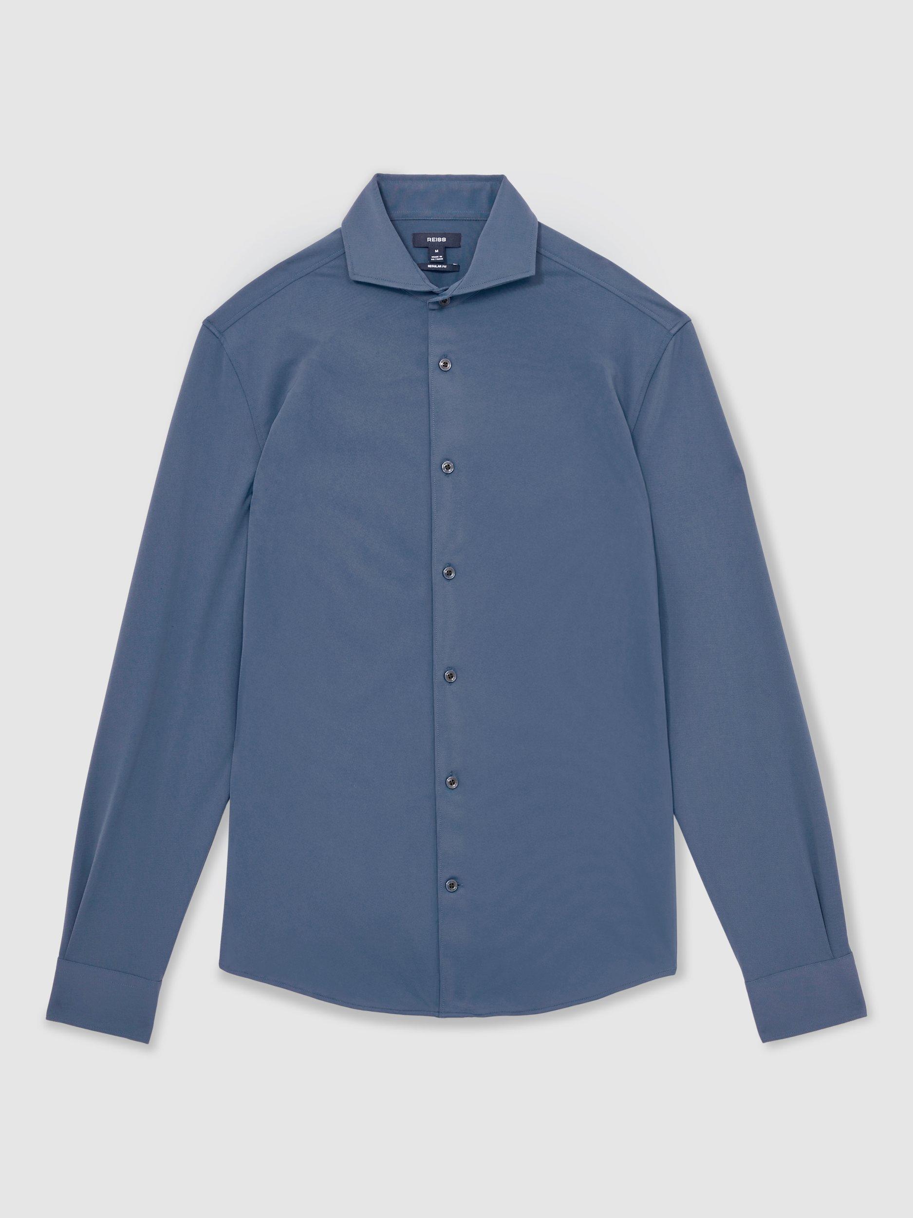 Product image 3 of 5, which shows Reiss Charge Regular Fit Shirt, Dark Airforce Blue, XS