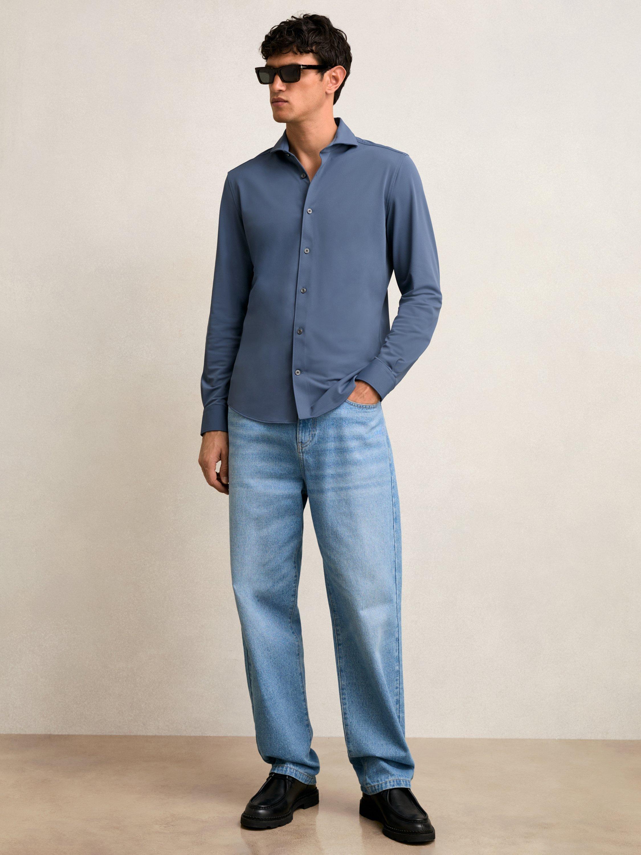 Product image 4 of 5, which shows Reiss Charge Regular Fit Shirt, Dark Airforce Blue, XS