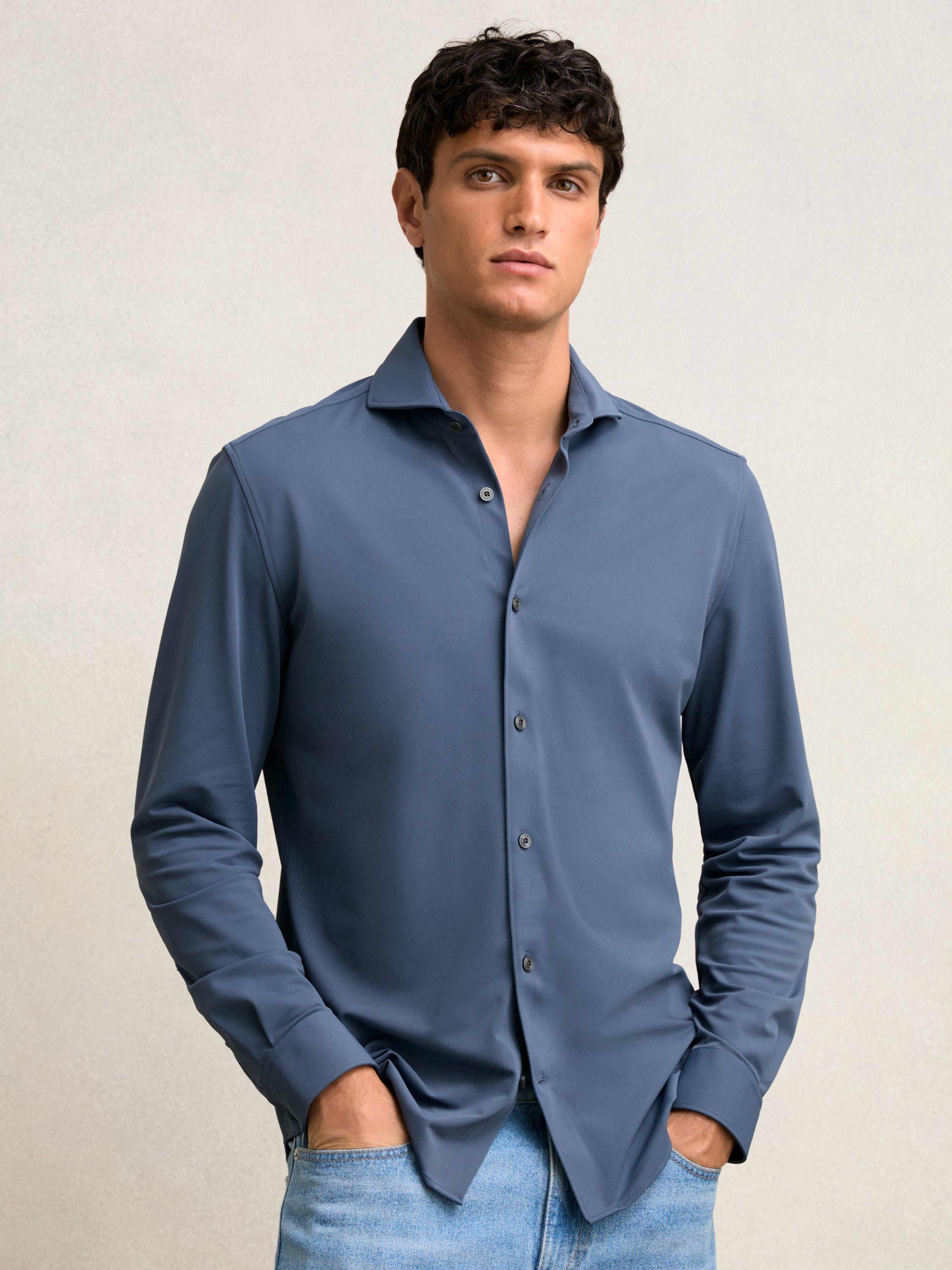 Product image 5 of 5, which shows Reiss Charge Regular Fit Shirt, Dark Airforce Blue, XS
