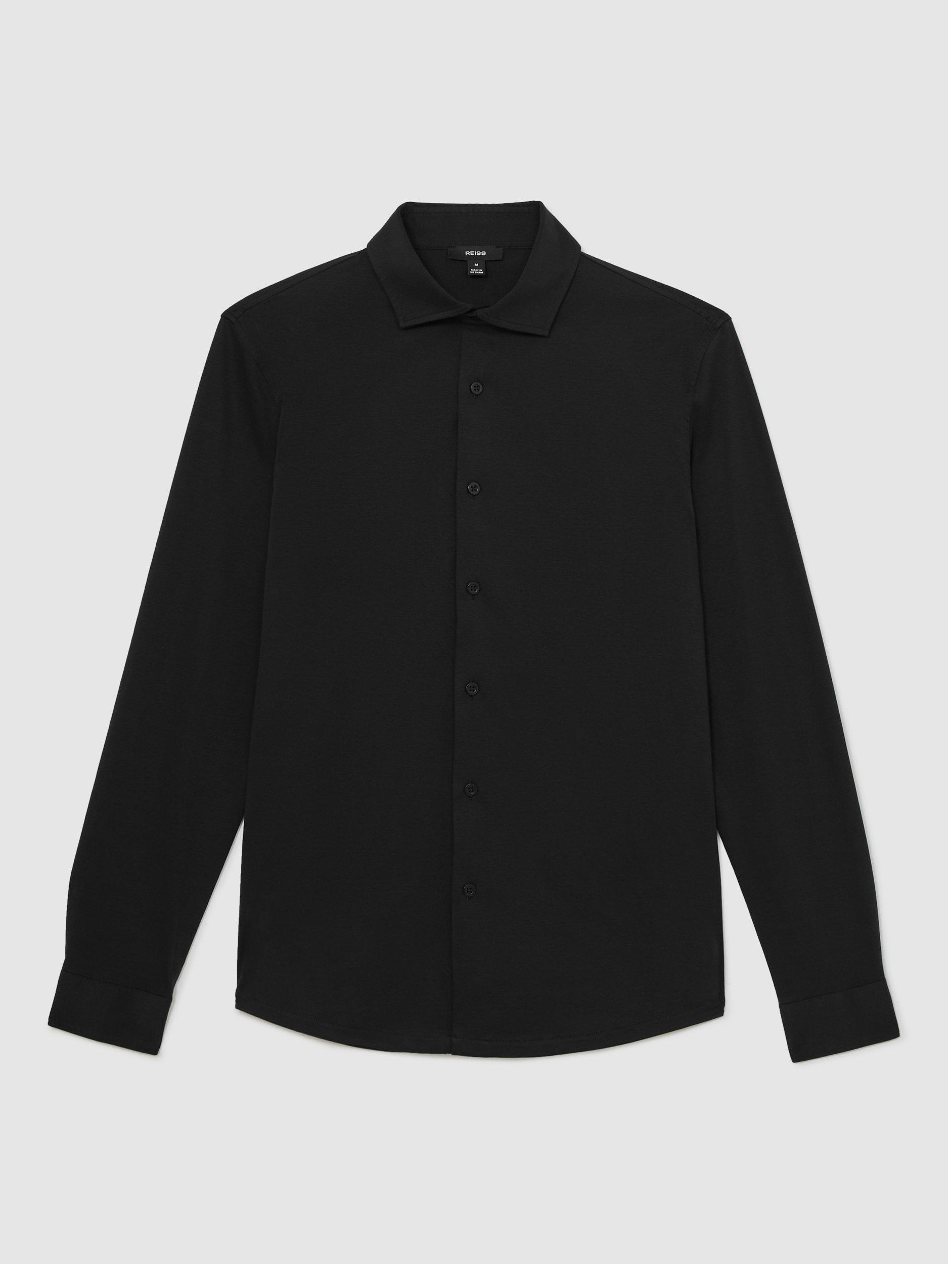 Product image 3 of 5, which shows Reiss Duke Long Sleeve Shirt, Black, XS