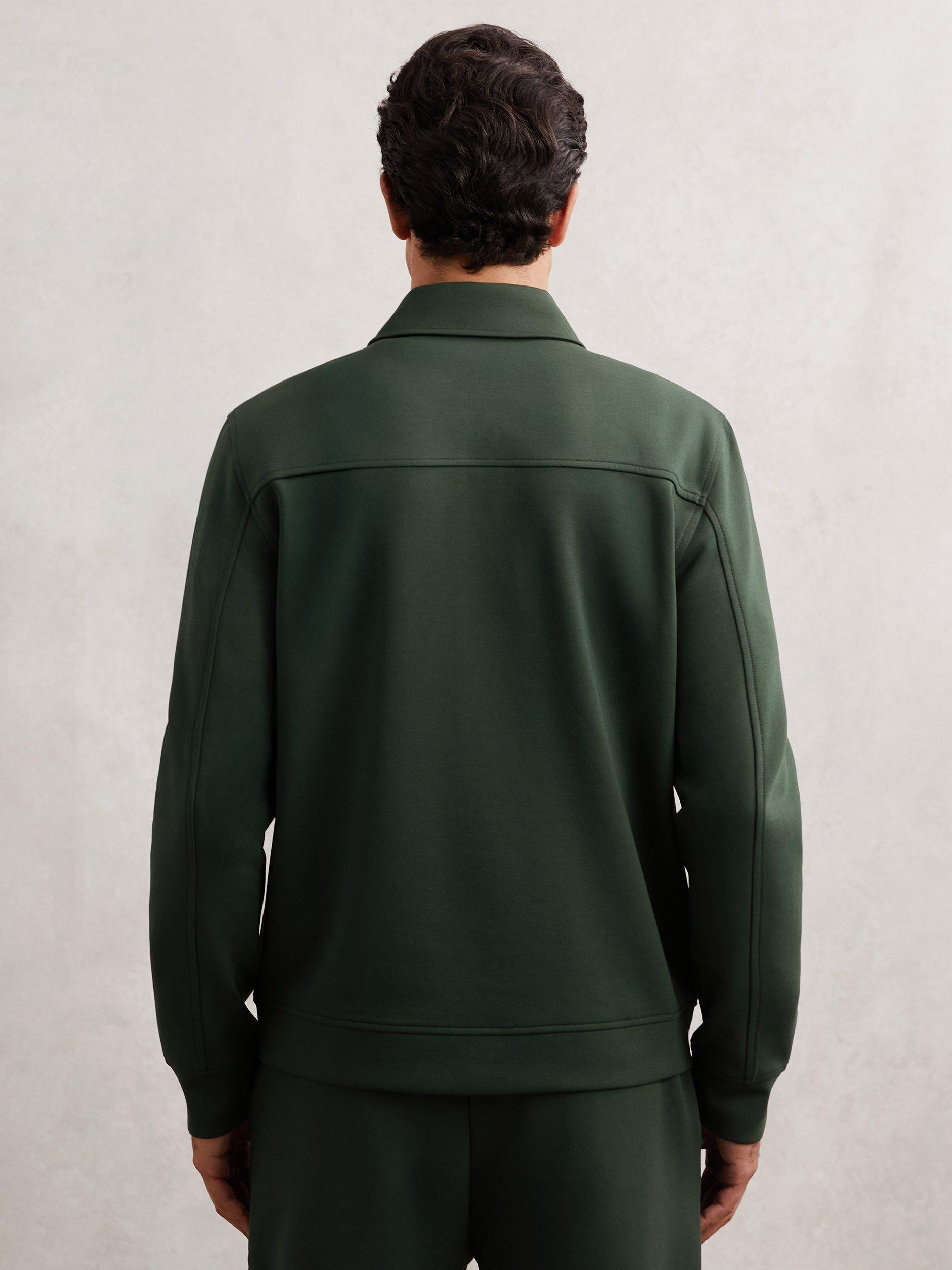 Product image 2 of 2, which shows Reiss Newland Overshirt, Dark Sage Green, XS