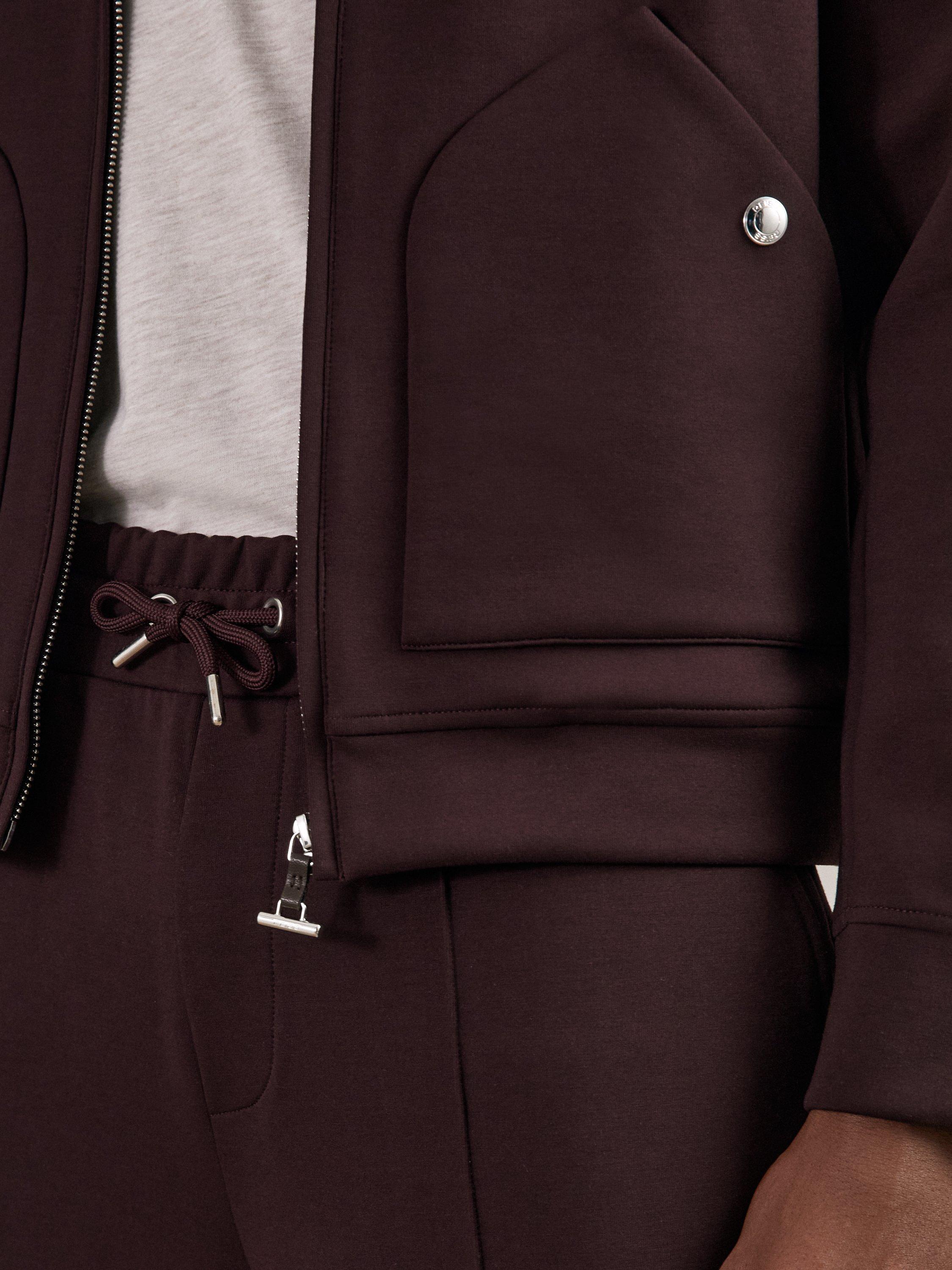 Product image 4 of 5, which shows Reiss Newland Zip Front Overshirt, Cherry Red, L