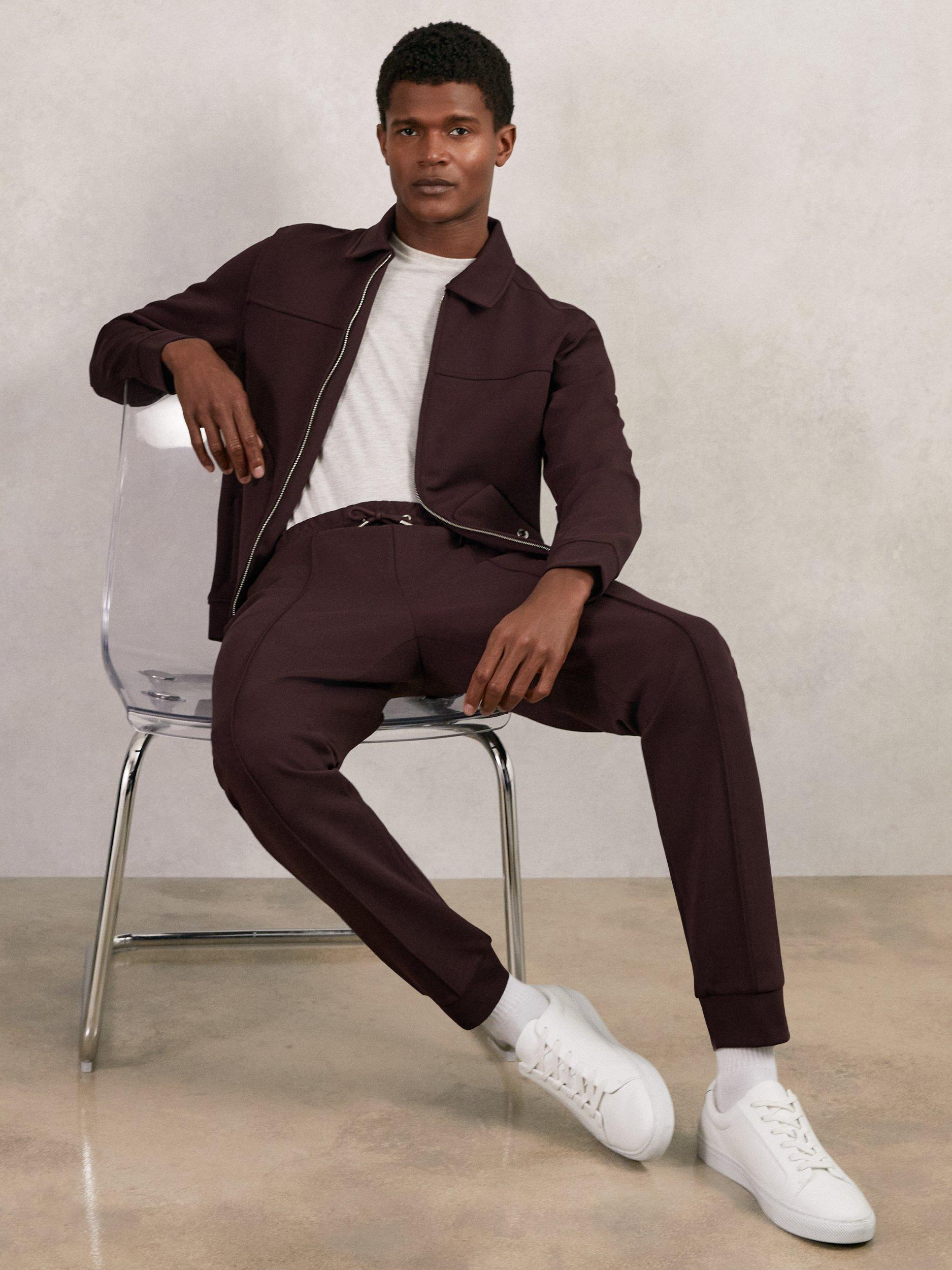 Product image 5 of 5, which shows Reiss Newland Zip Front Overshirt, Cherry Red, L