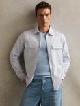 Reiss Palina Zip Front Stripe Cotton Shirt