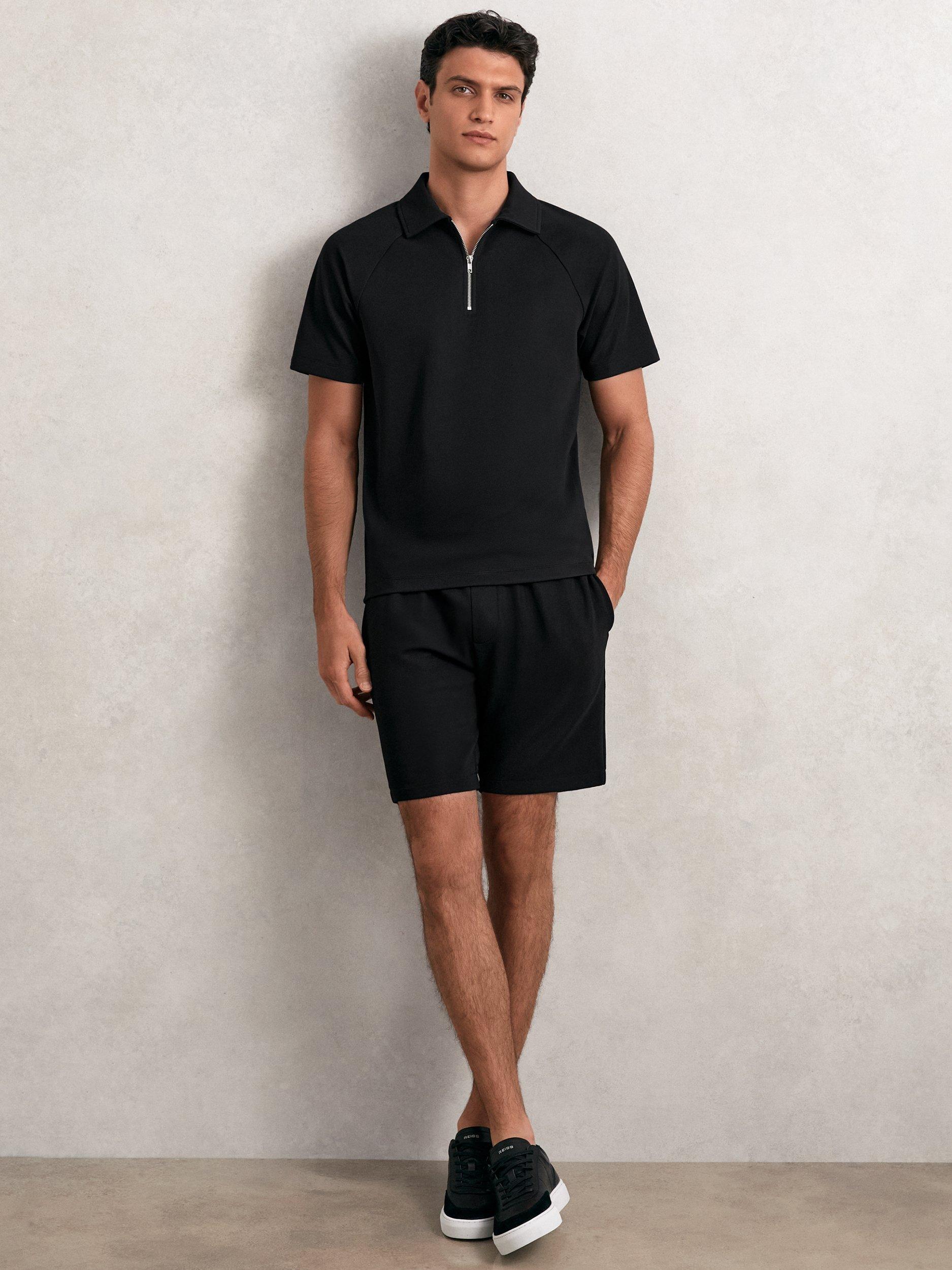 Product image 1 of 4, which shows Reiss Barber Shorts, Black, XL