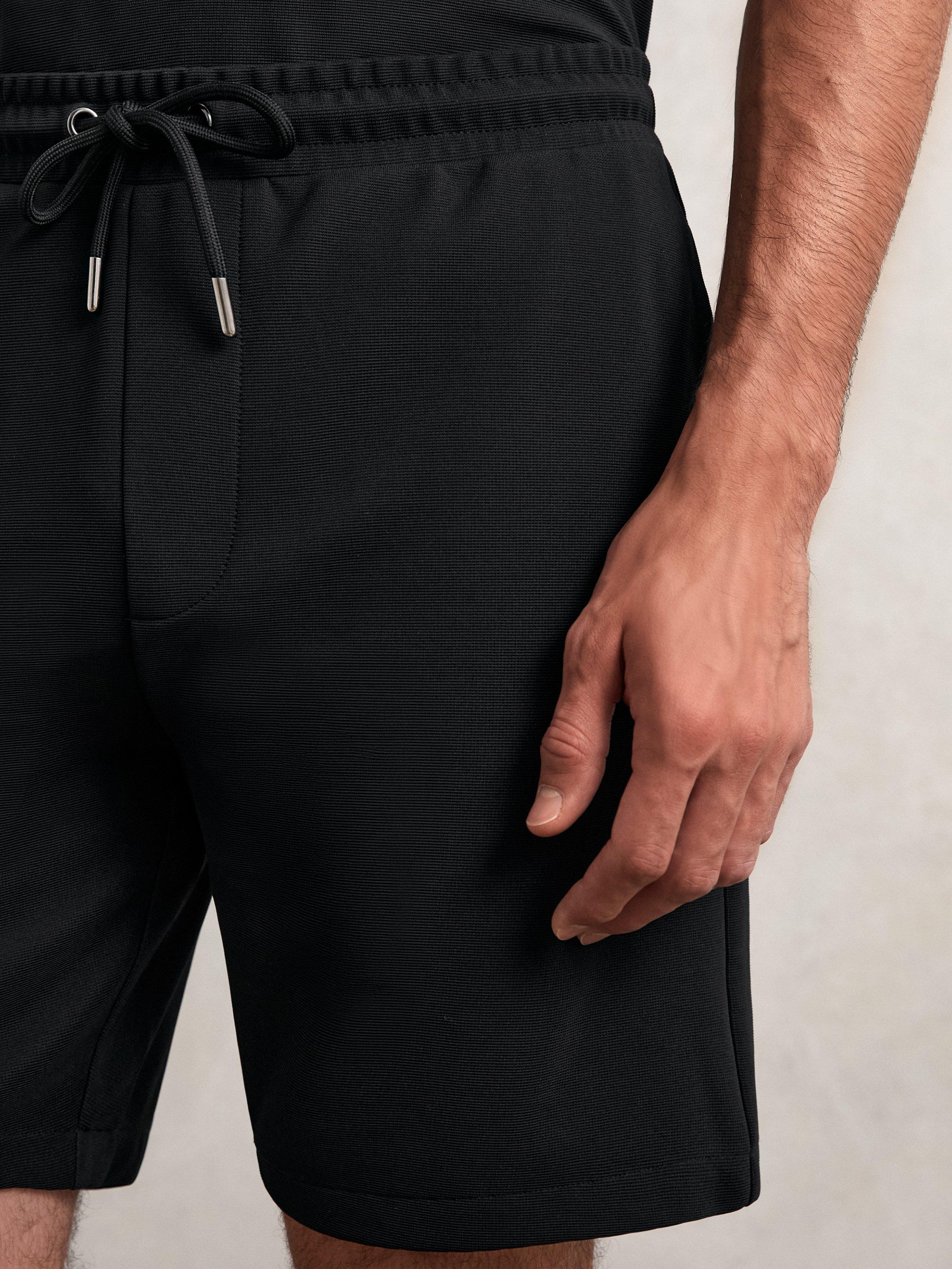 Product image 4 of 4, which shows Reiss Barber Shorts, Black, XL