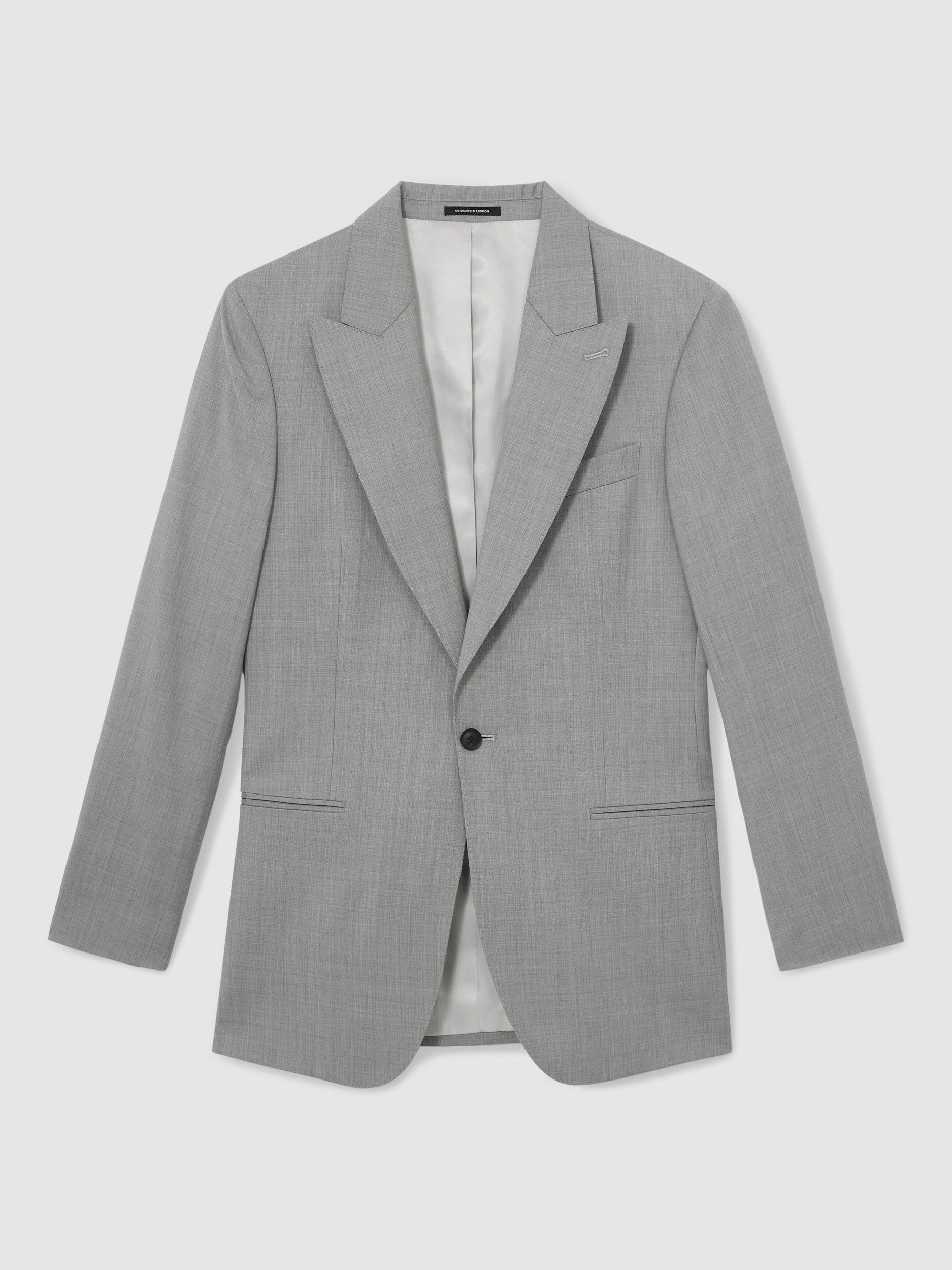 Product image 2 of 4, which shows Reiss Inspire Slim Fit Wool Single Breasted Suit Blazer, Mid Grey, 38