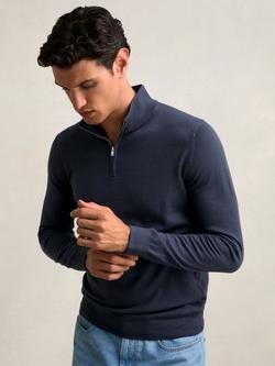 Reiss Blackhall Funnel Neck Merino Wool Jumper, Midnight Navy