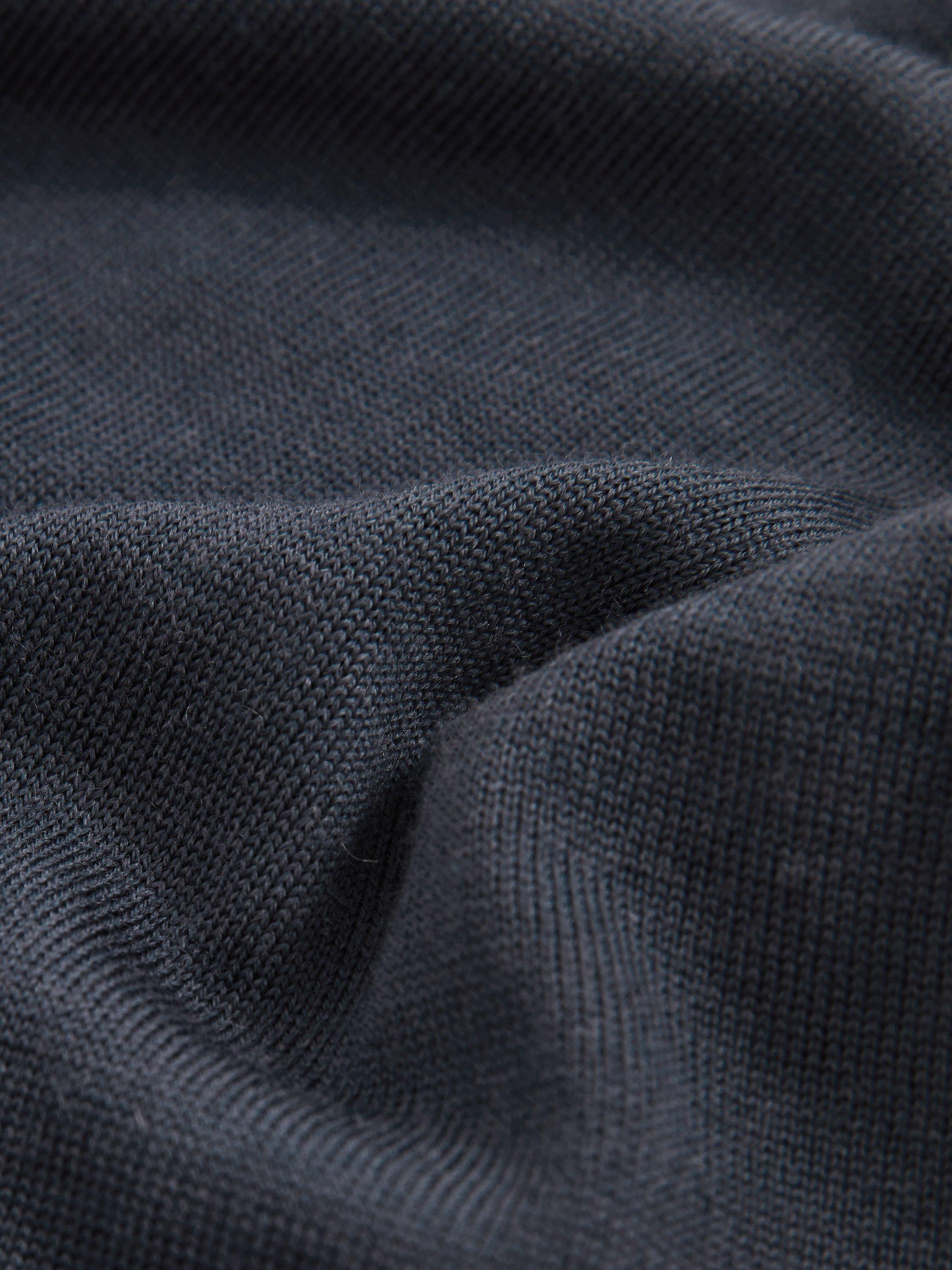 Product image 2 of 5, which shows Reiss Milburn Buttonless Long Sleeve Polo Shirt, Midnight Navy, XXL