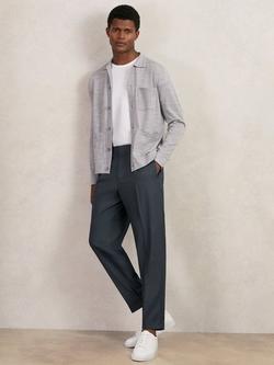 Reiss Brighton Pleated Relaxed Trousers, Steel Blue