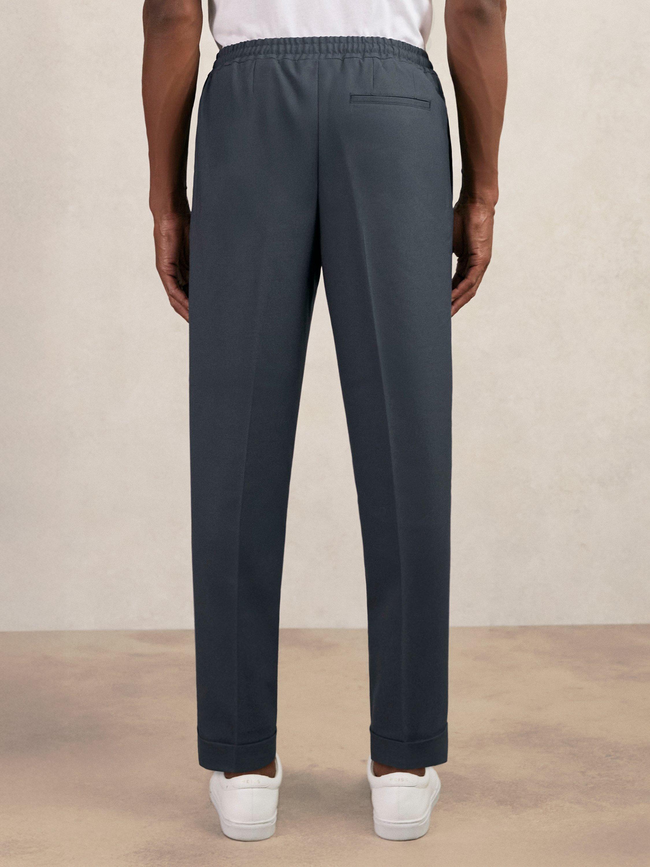 Product image 2 of 5, which shows Reiss Brighton Pleated Relaxed Trousers, Steel Blue, 28 R