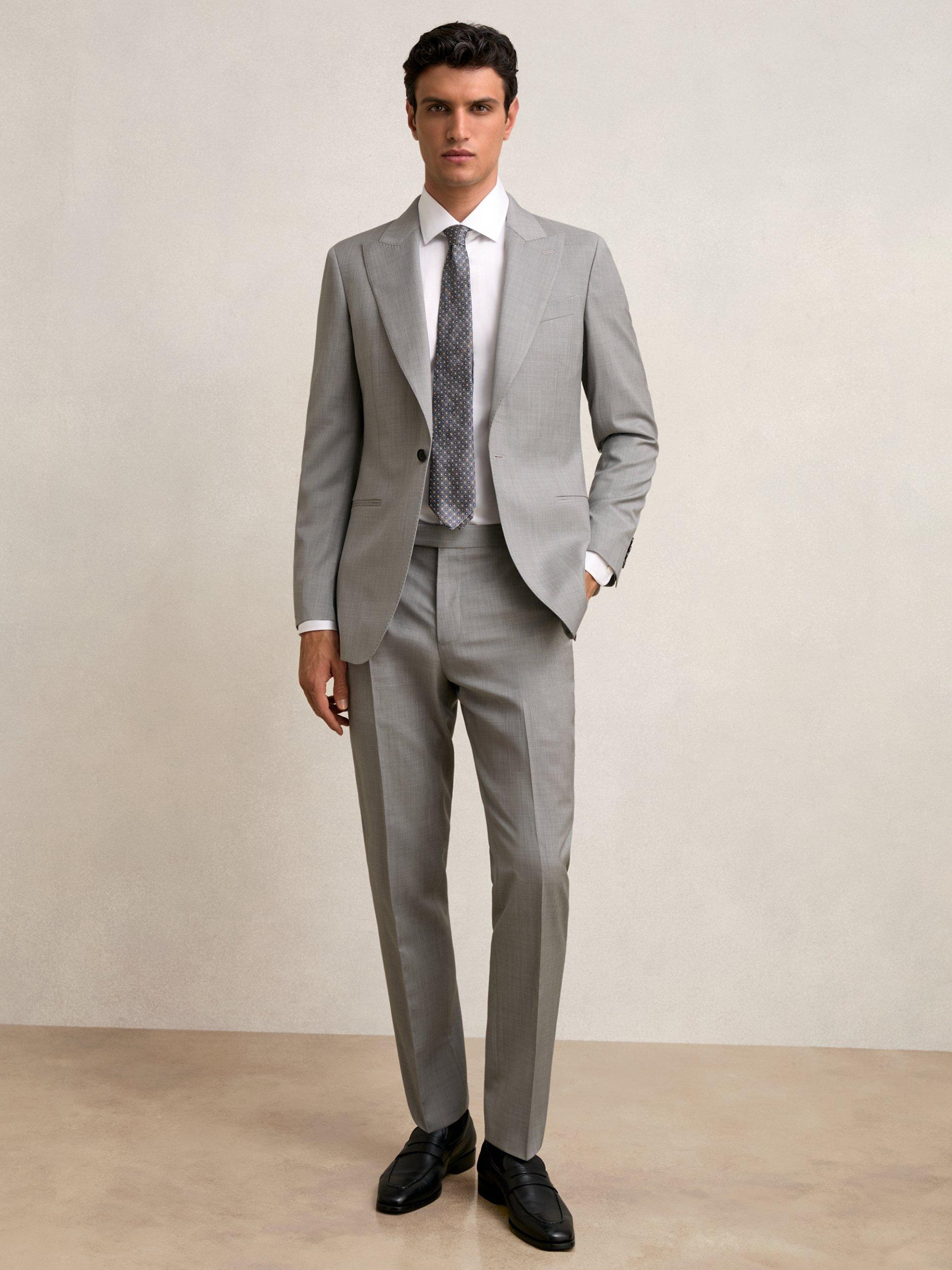 Product image 1 of 5, which shows Reiss Inspire Wool Trousers, Mid Grey, 30R