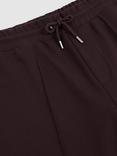 Reiss Premier Interlock Drawstring Joggers, Cherry Red