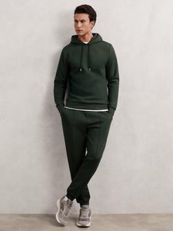 Reiss Premier Interlock Drawstring Joggers, Dark Sage Green