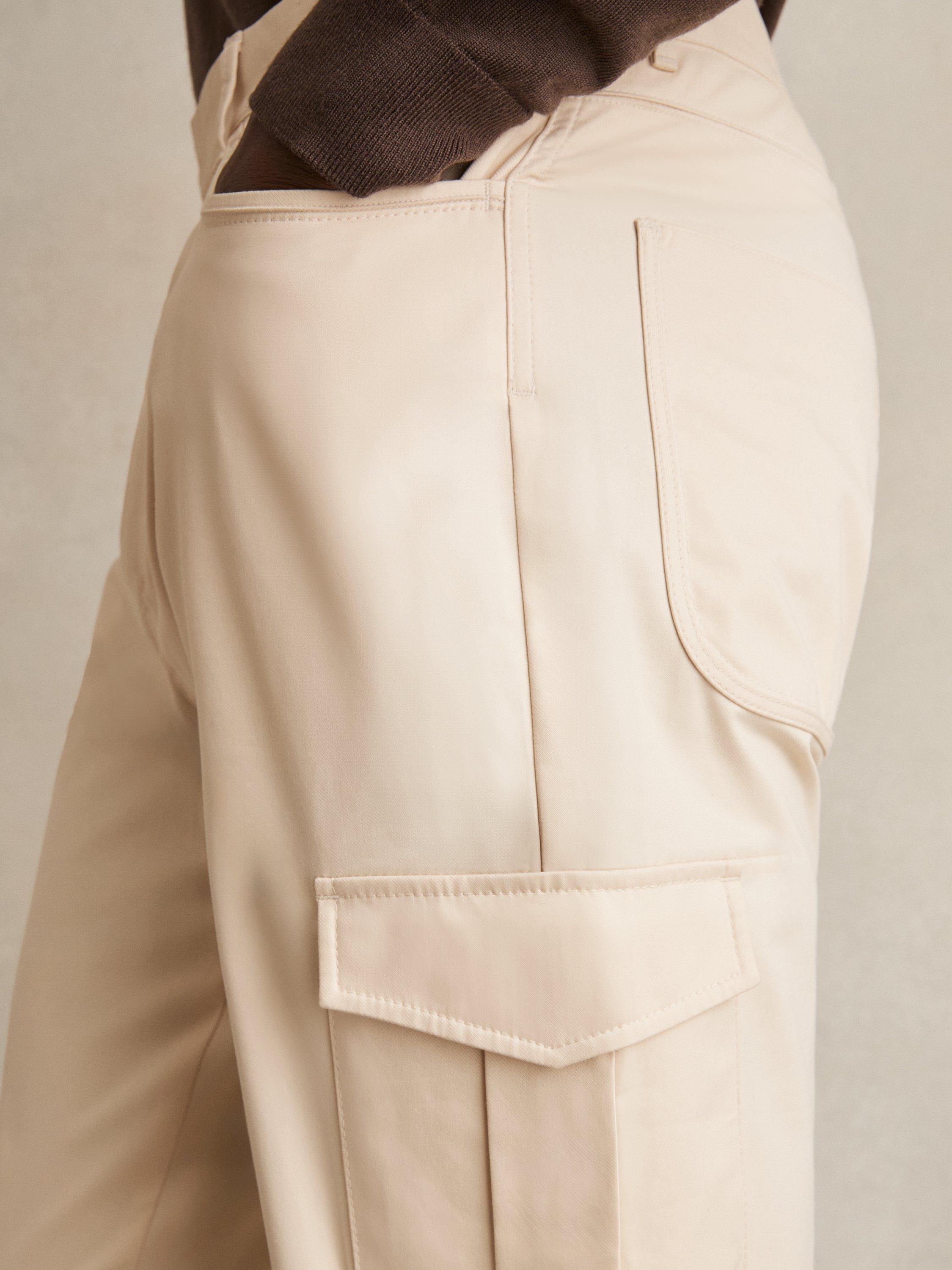 Product image 5 of 5, which shows Reiss Robinson Cargo Trousers, Light Stone, 28R