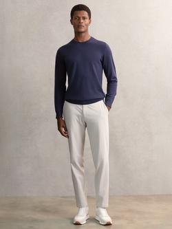 Reiss Split Straight Chinos, Ice Blue