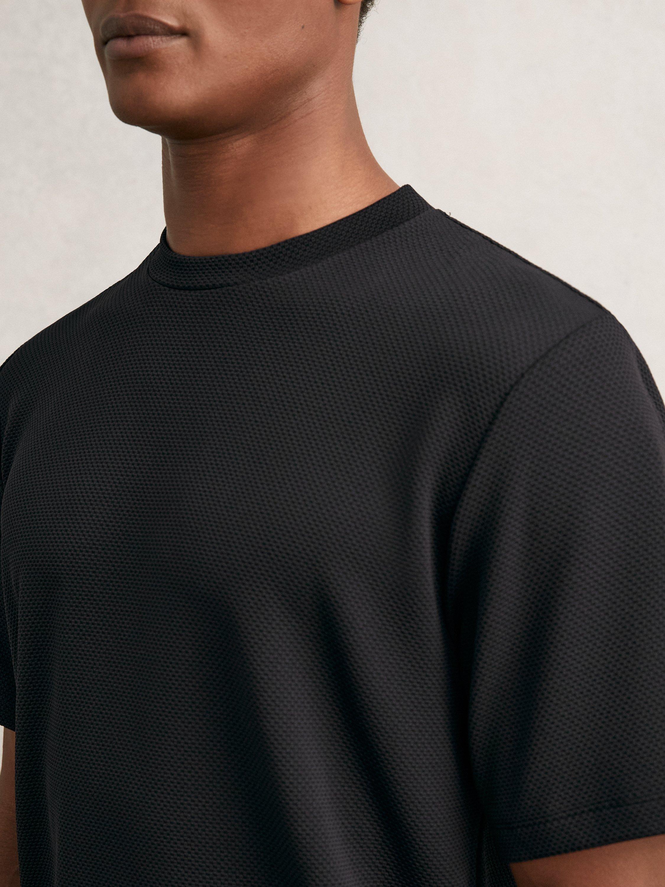 Product image 5 of 5, which shows Reiss Wick Textured Crew-Neck T-Shirt, Black, XS