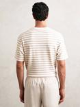 Reiss Woodhall Cotton Regular Fit Short Sleeve Stripe T-Shirt, Oatmeal/White