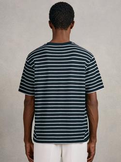 Reiss Woodhall Striped Cotton T-Shirt, White/Navy - view 2, White/Navy