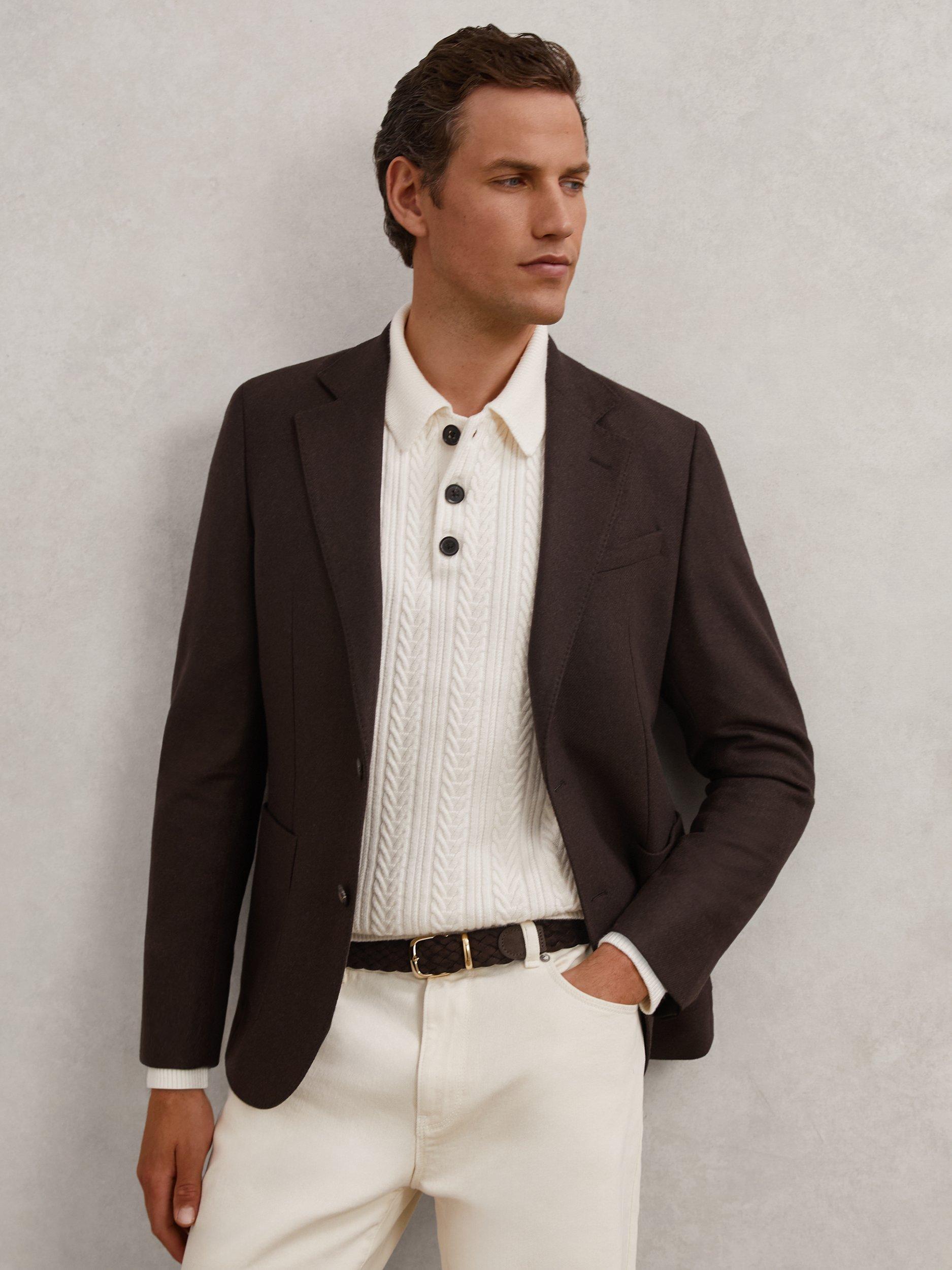 Product image 2 of 4, which shows Reiss Jesse Cotton Belt, Dark Brown, 28R