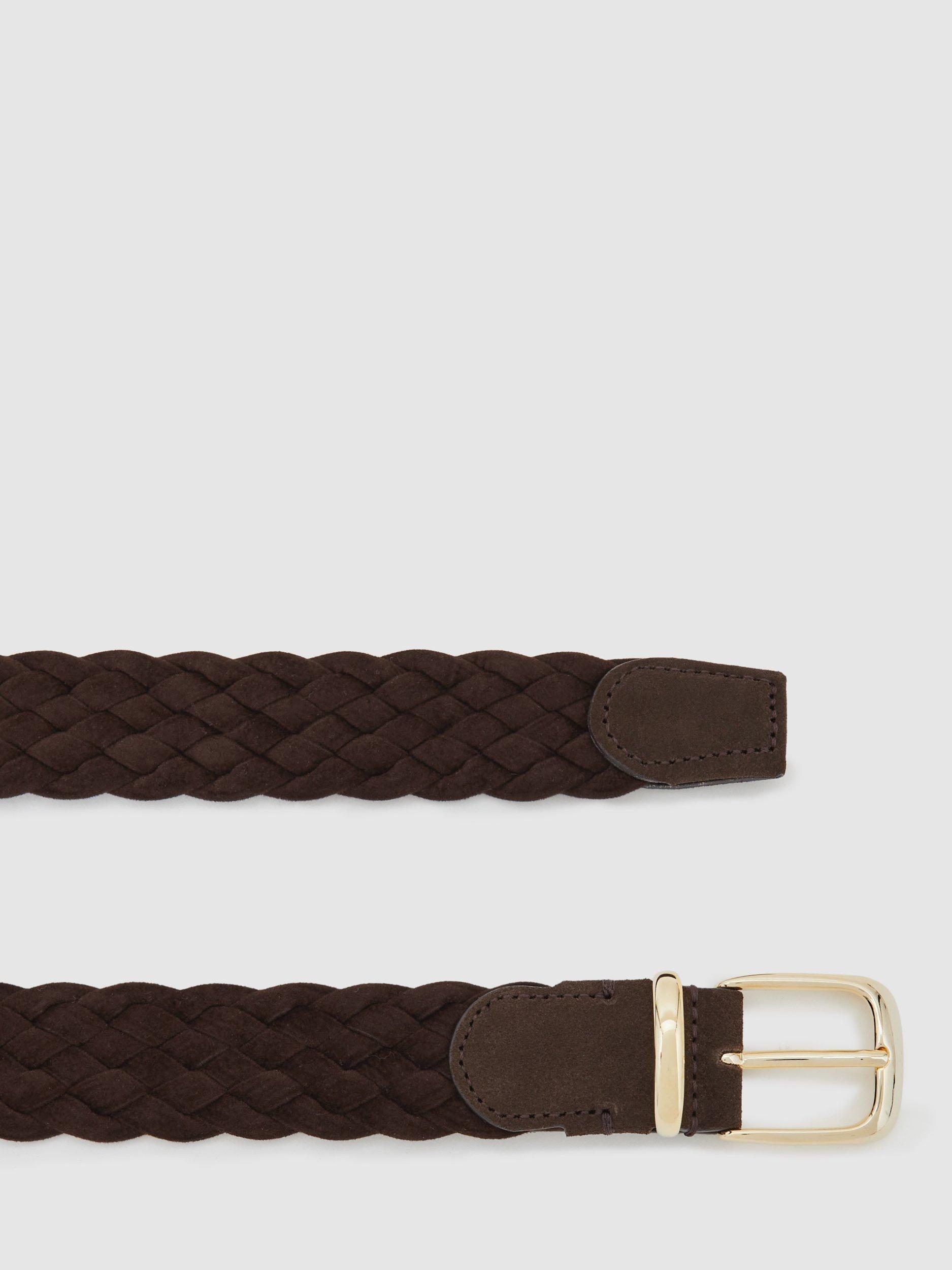 Product image 3 of 4, which shows Reiss Jesse Cotton Belt, Dark Brown, 28R