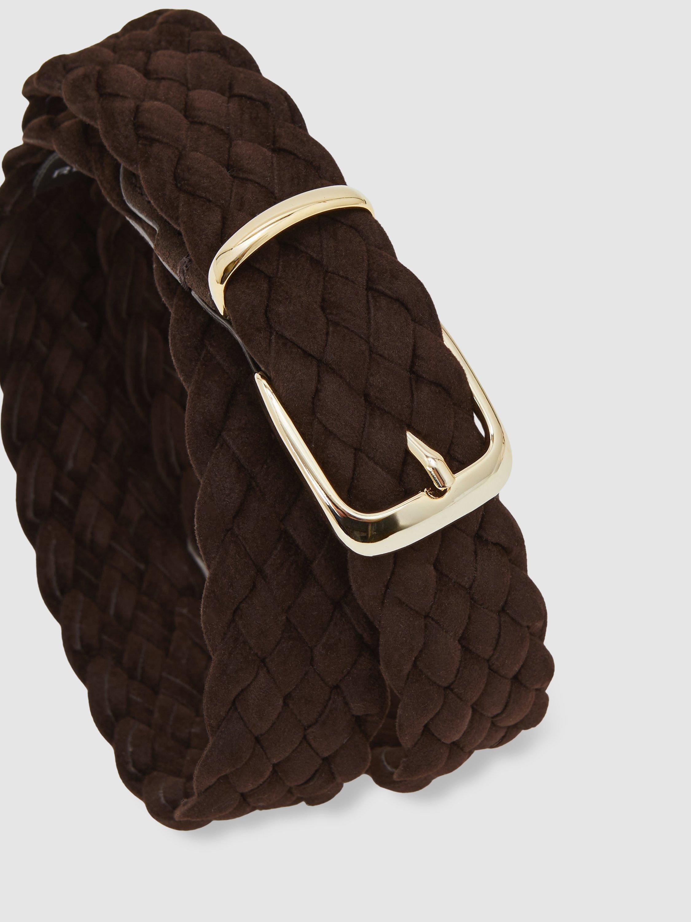 Product image 4 of 4, which shows Reiss Jesse Cotton Belt, Dark Brown, 28R