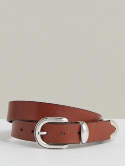 Reiss Jonny Leather Belt, Tan Brown, Tan Brown