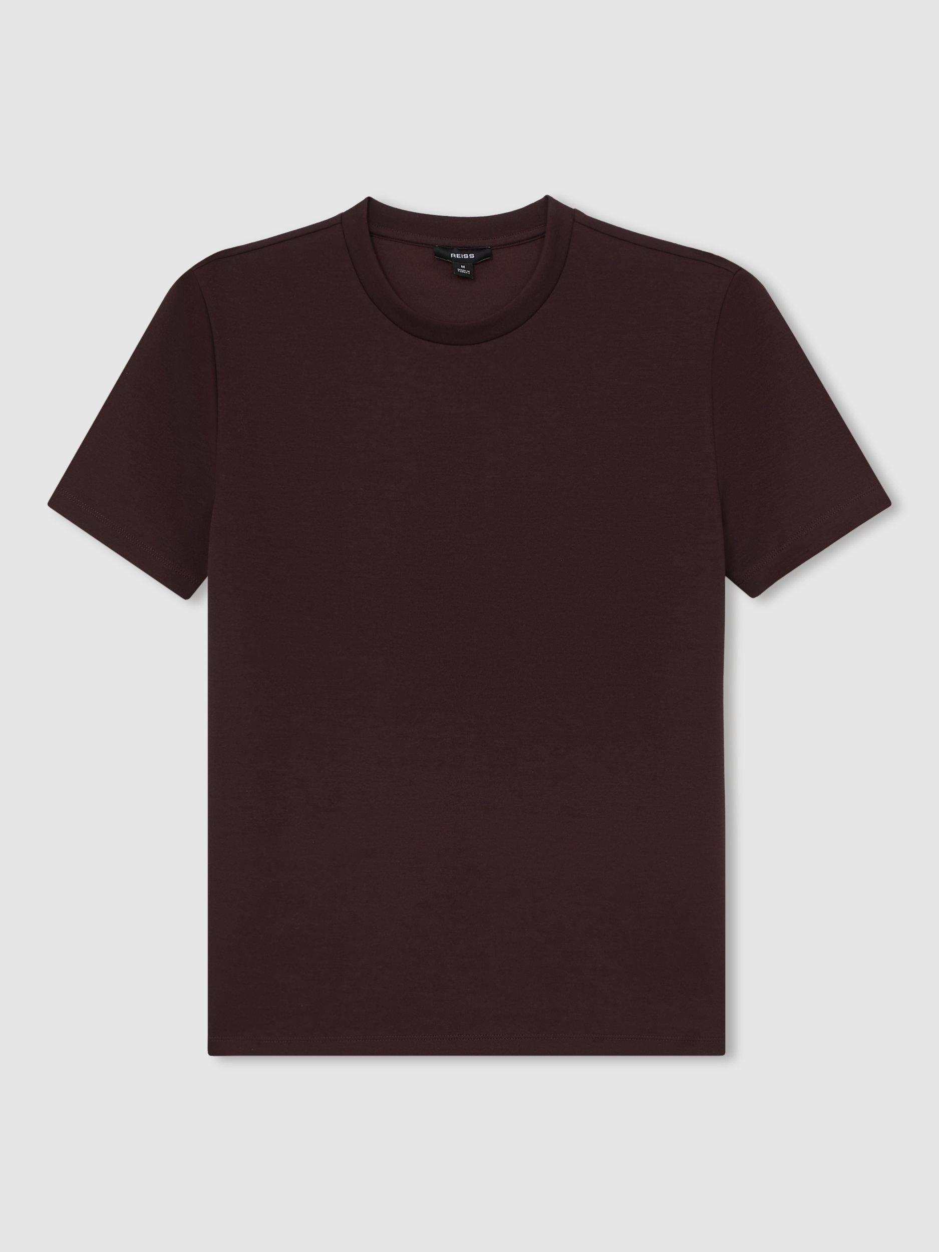 Product image 3 of 5, which shows Reiss Bradley Crew Neck T-Shirt, Cherry Red, S
