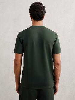 Reiss Bradley Short Sleeve Interlock Crew T-Shirt - view 2, Dark Sage Green