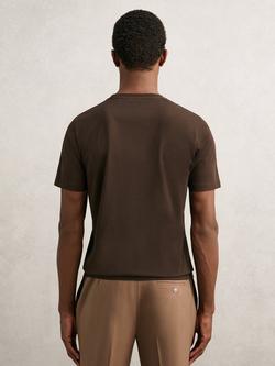 Reiss Bless Short Sleeve Cotton T-Shirt - view 2, Coco Brown