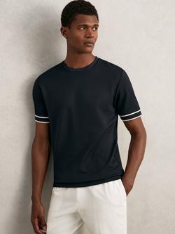 Reiss Oscar Regular Fit Crew T-Shirt, Navy Blue