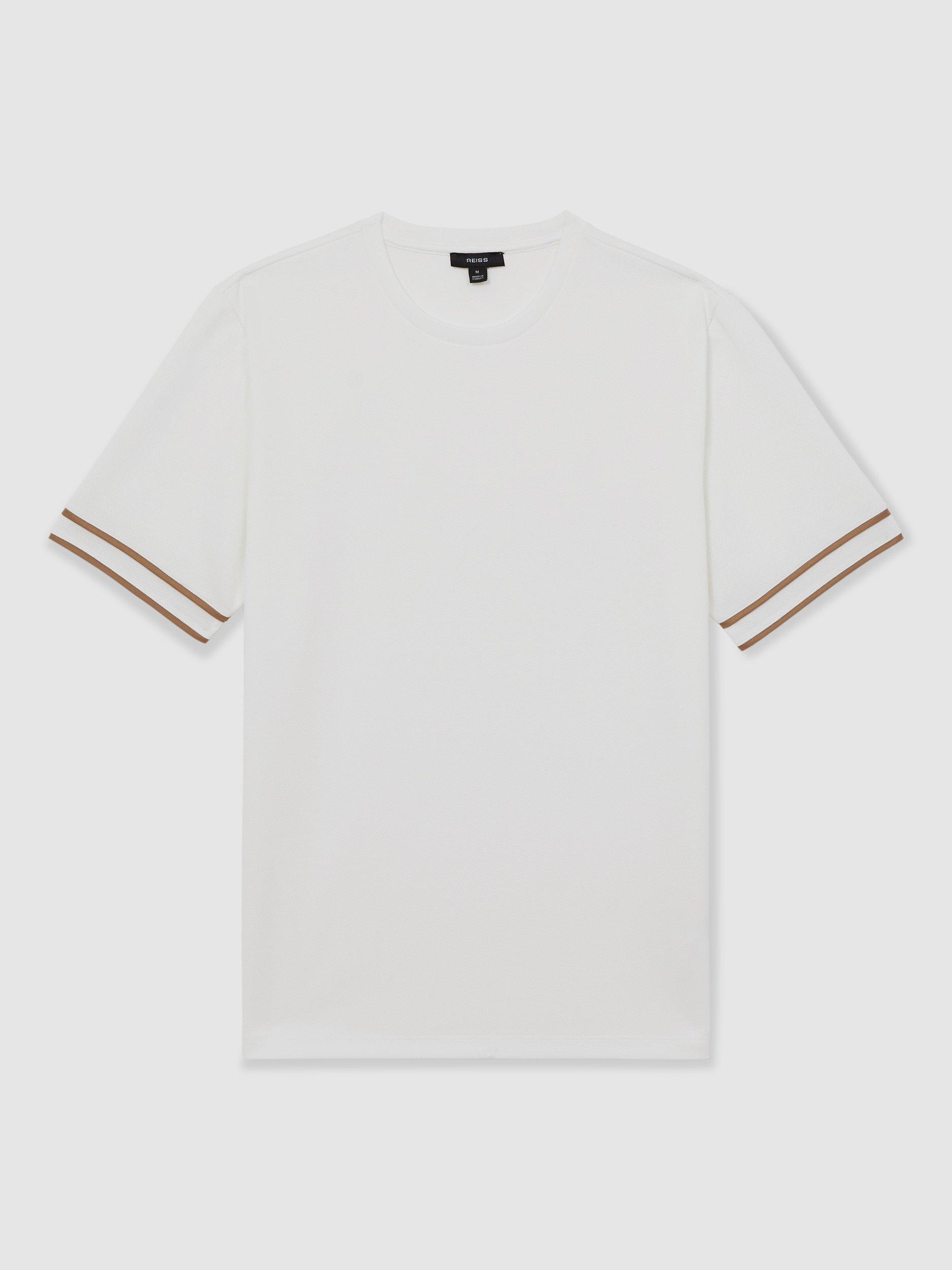 Product image 4 of 6, which shows Reiss Oscar Crew Neck Short Sleeve T-Shirt, White, XS