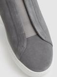 Reiss Emil Slip On Suede Trainers, Grey
