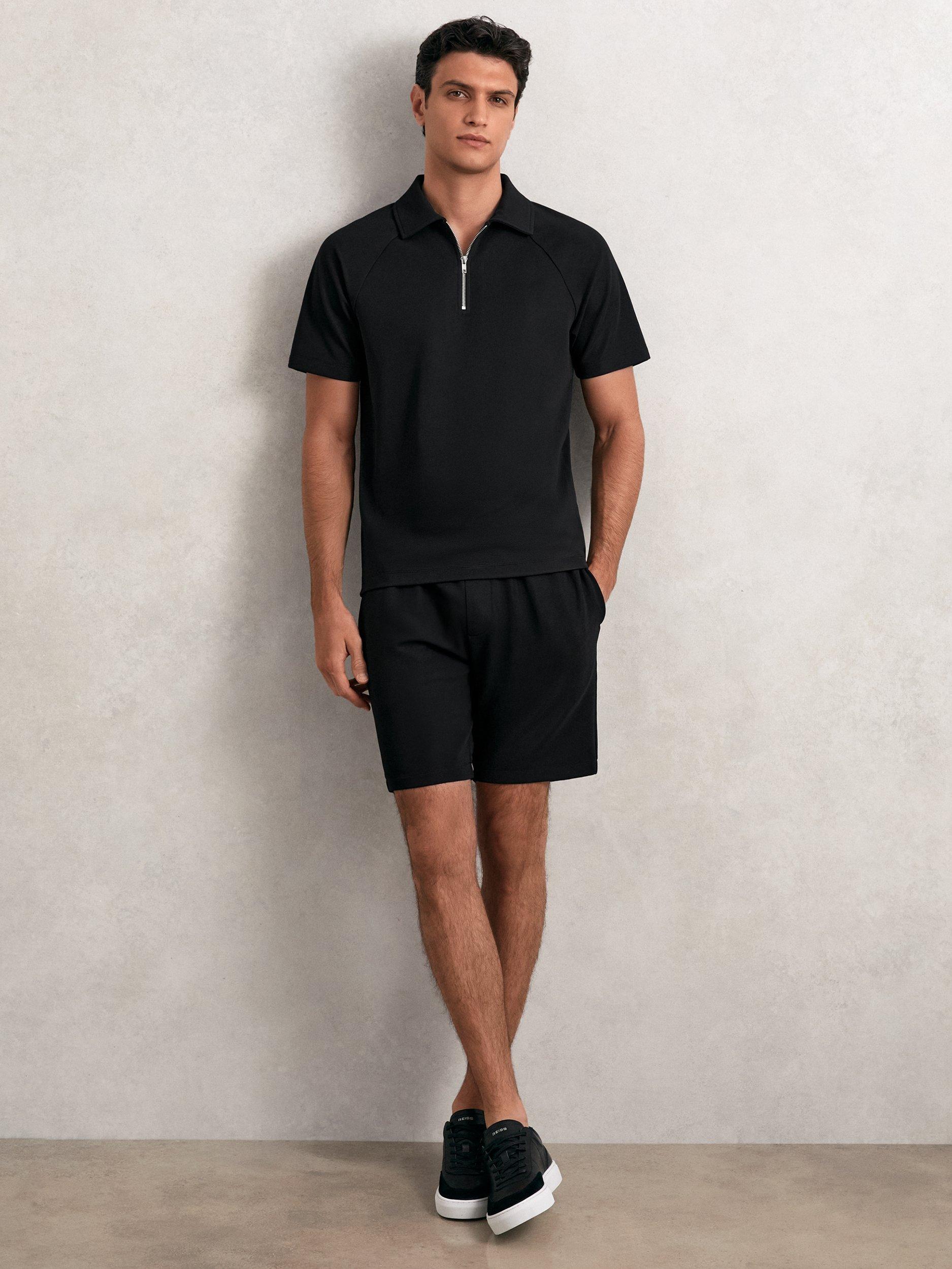 Product image 3 of 5, which shows Reiss Finton Lace Up Leather Trainers, Black, 7