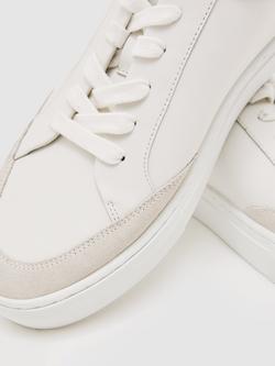 Reiss Finton Lace Up Leather Trainers - view 2, White