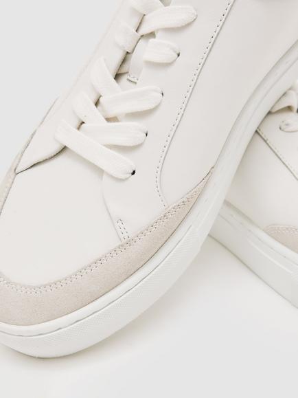 Reiss Finton Lace Up Leather Trainers - view 2, White