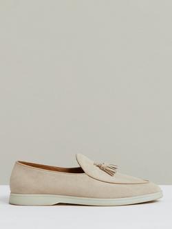 Reiss Harrison Suede Loafers, Light Stone