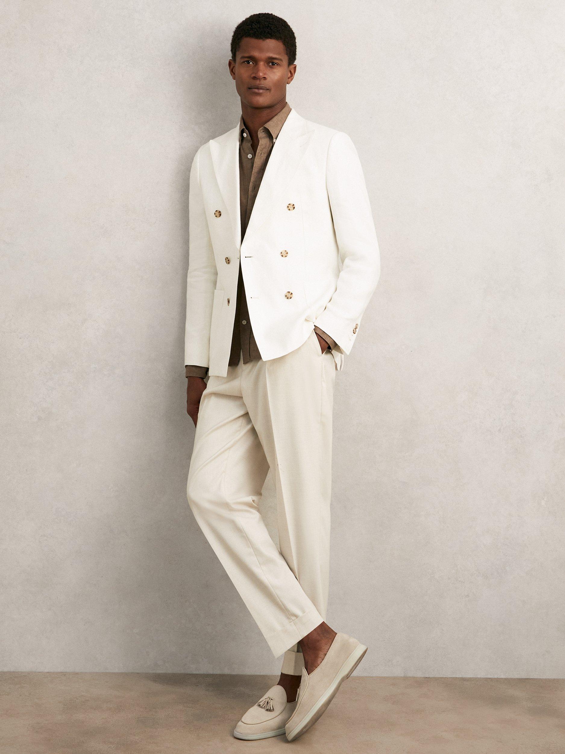 Product image 3 of 5, which shows Reiss Harrison Suede Loafers, Light Stone, 8