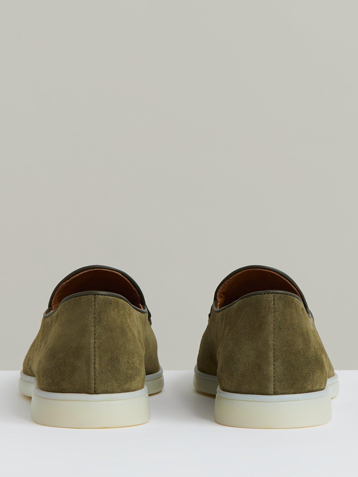 Product image 2 of 5, which shows Reiss Harrison Suede Loafers, Moss Green, 7